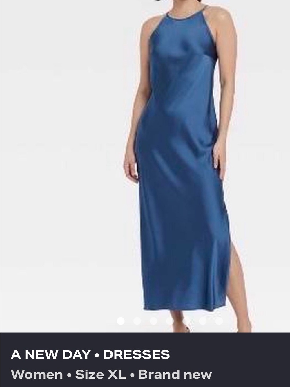 a new day Blue Halter Tie-Back Dress